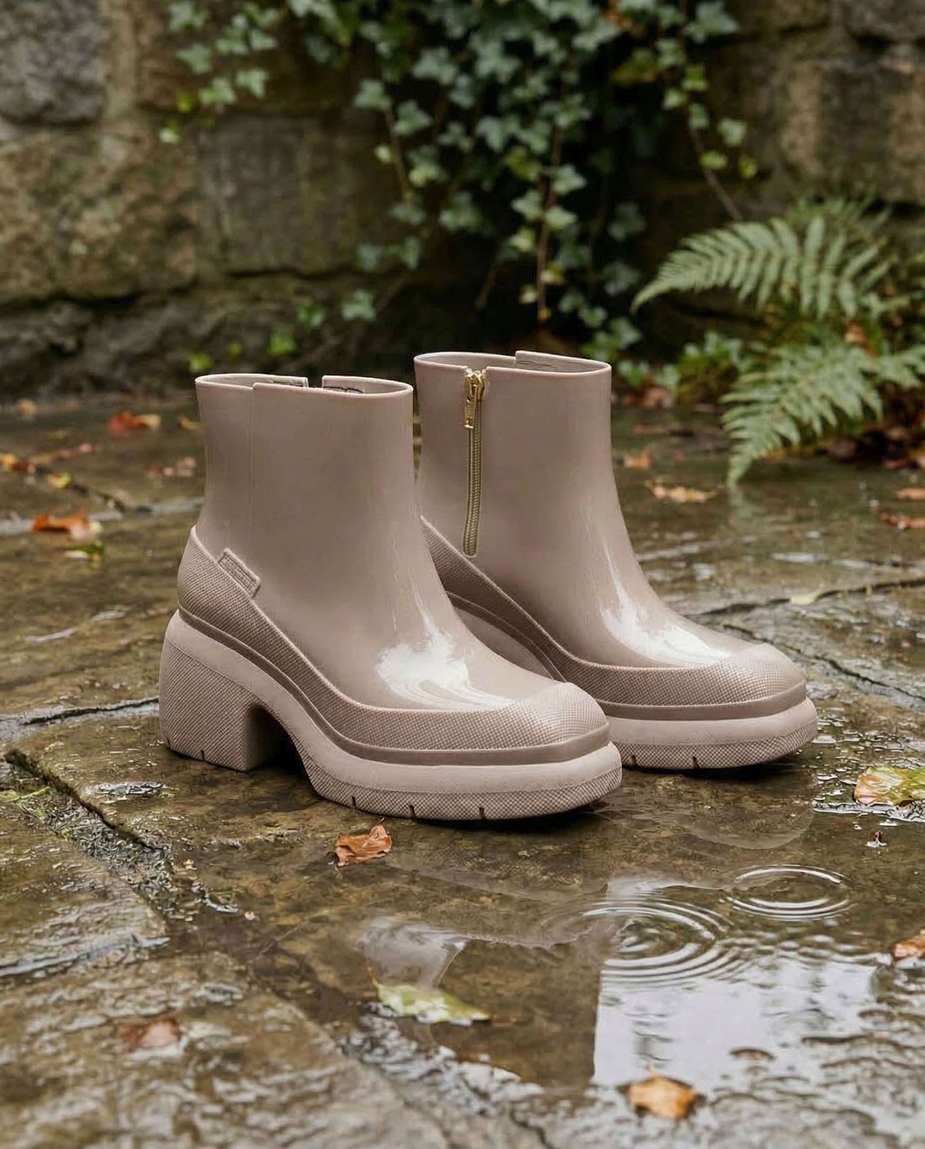 ボリュームソールレインブーツ