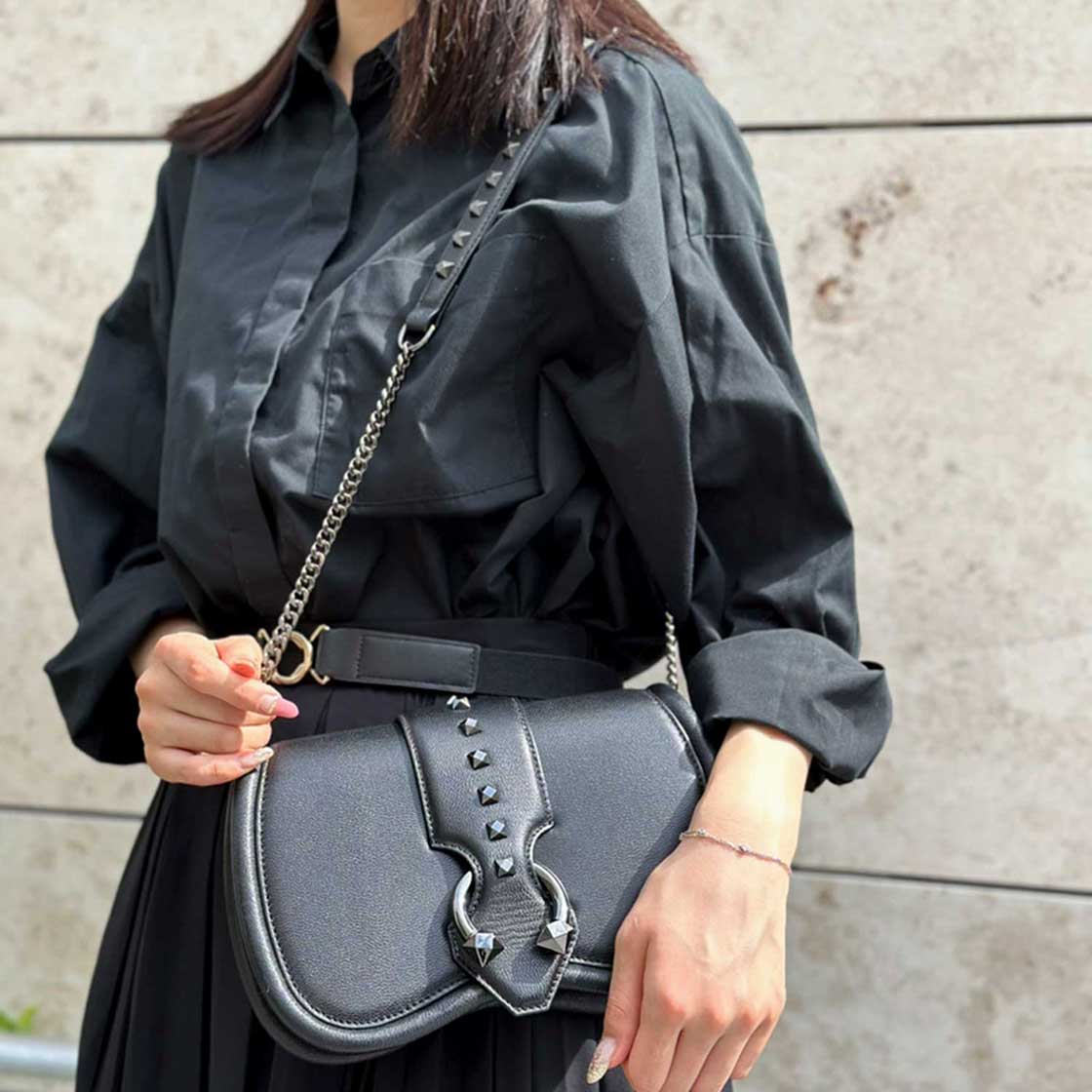 【RABAT PIERCING】スタッズショルダーバッグ