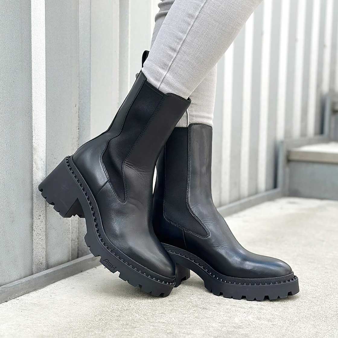 WEB限定【NICO STUD】サイドゴアチャンキーヒールブーツ