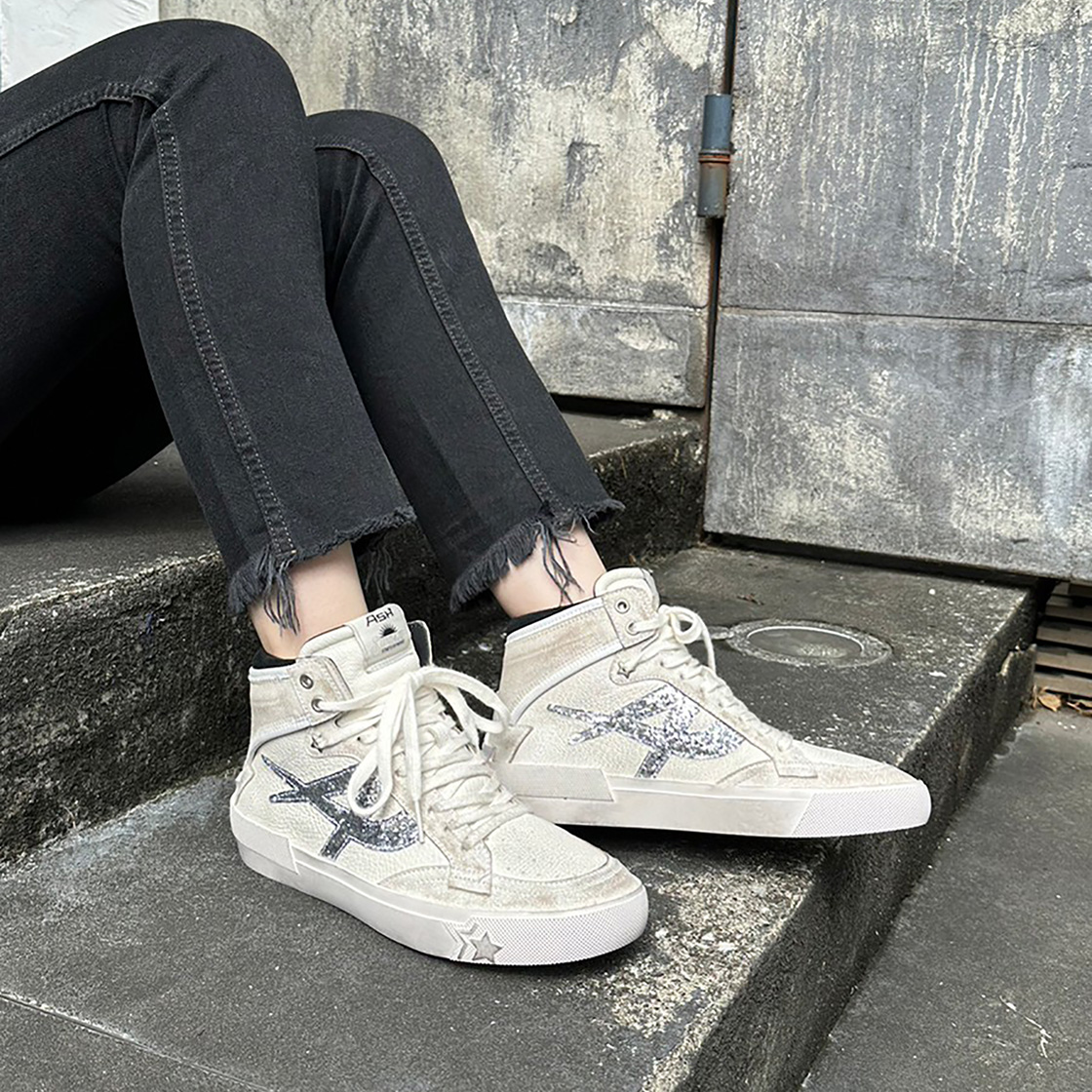 【MELROSE】グリッターハイカットスニーカー