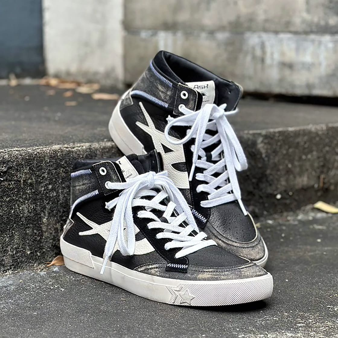 【MELROSE MEN】ブラックハイカットスニーカー