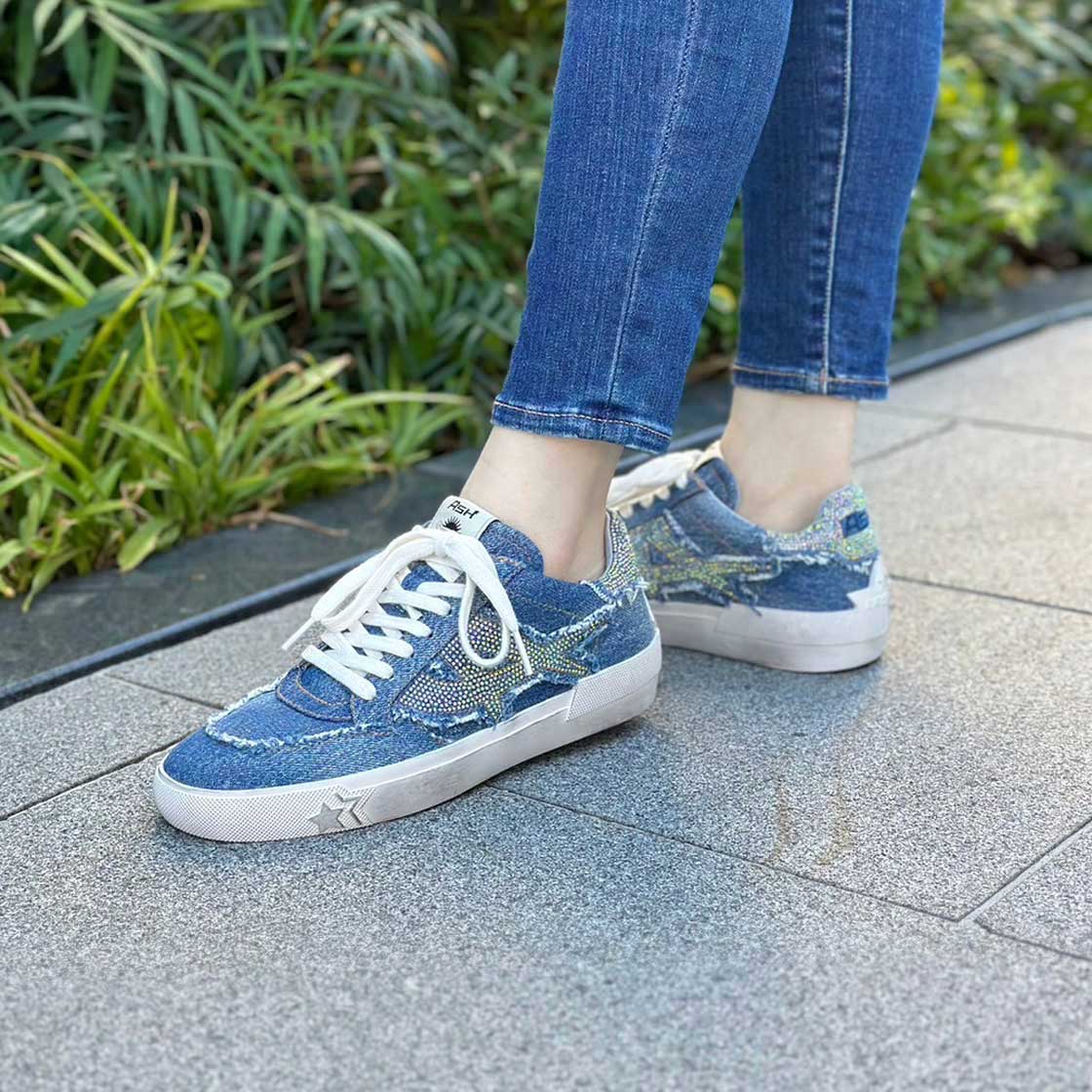 【MALIBU STRASS BIS】デニムビジュースニーカー