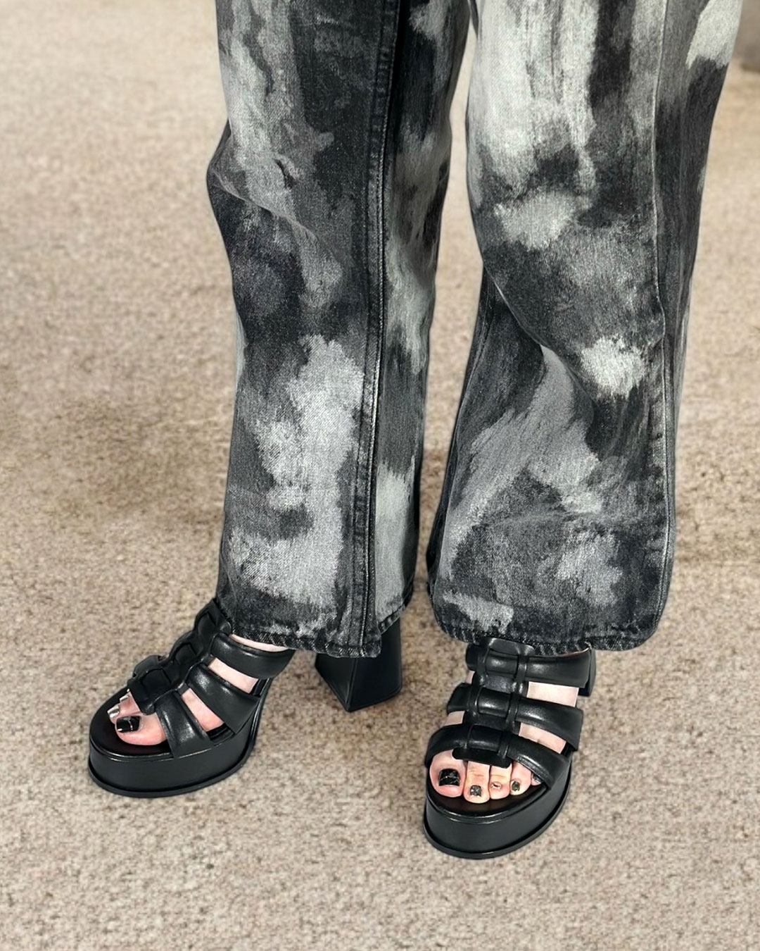 【MINA】チャンキーヒールサンダル