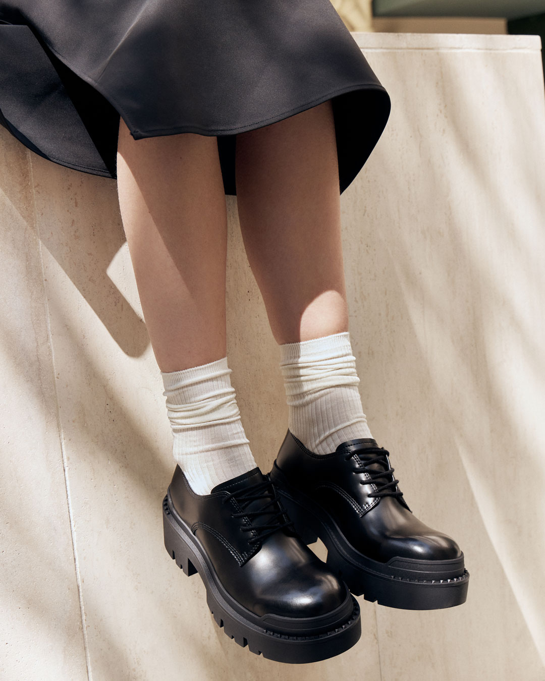 【NET】厚底マニッシュレースアップシューズ