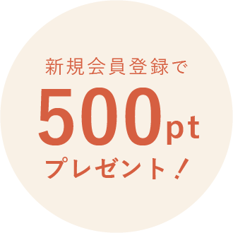 新規会員登録で500ptプレゼント